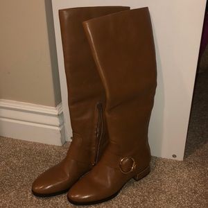 Tory Burch brown leather riding boots
